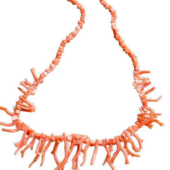 Vintage 1950s Angel skin coral neckkace Handmade - Picture 2 of 6